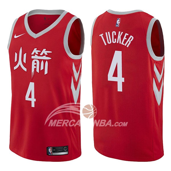 Maglia NBA Houston Rockets P.j. Tucker Ciudad 2017-18 Rosso